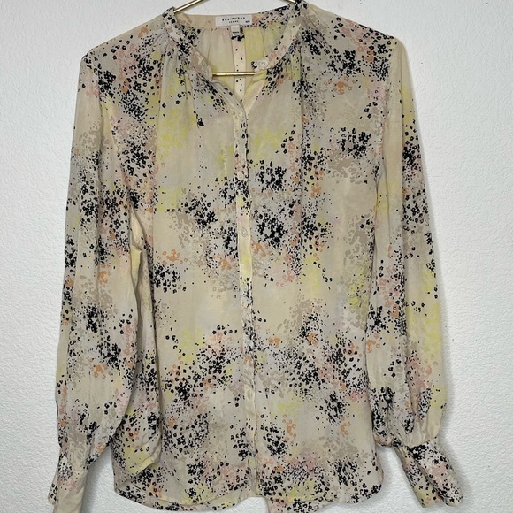 Equipment blouse silk long sleeve sz medium Causette pink in ecru - Picture 2 of 8